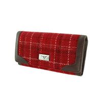 Glen Appin Harris Tweed Mujer Bute Plegable Bolso LB2000 - Color 102 Rojo, Large