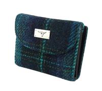 Glen Appin LB2002 Harris Tweed - Cartera pequeña para mujer, Col 119 Azul Turquesa Cuadros, S, Casual