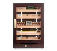 GLENCREAG Humidificador de puros para 250 puros, LED automático, blanco | Forro de cedro, luz LED automática, higrómetro digital, puerta hermética, para colección y exhibición de puros