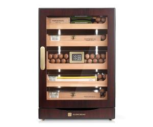 GLENCREAG Humidificador de puros para 250 puros, LED automático, blanco | Forro de cedro, luz LED automática, higrómetro digital, puerta hermética, para colección y exhibición de puros