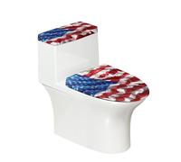 GLENLCWE Cubierta de repuesto para tapa de tanque de inodoro con bandera estadounidense, fundas elásticas patrióticas para inodoro, juego de 2 piezas para decoración de baño del 4 de julio