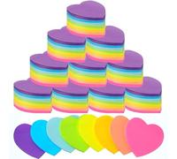 Glenmal 80 blocs de notas adhesivas en forma de corazón a granel para el día de San Valentín, bloc de notas autoadhesivas, lindos blocs de notas para escuela, oficina, aula, vacaciones, 50 hojas/bloc