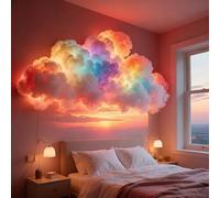 Glenmi Decoración de luz LED Thundercloud DIY, kit de luz ambiental de nube 3D alimentado por USB, lámpara de nube LED con ritmo musical y tira multicolor que cambia de color(500cm)
