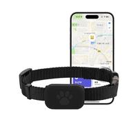 Glenmi Etiqueta GPS compacta for Perros y Gatos: Collar y Monitor de Objetos, actualización de ubicación inmediata, diseño Resistente a la Lluvia, sin suscripción, batería de Larga duración.(Black)