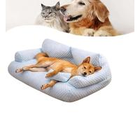 Glenmi Sofá refrescante for Perros: Nido de Seda Helada for tu Amigo Peludo: diseño a Prueba de presión con sueño termorregulado y cálido en Invierno, Transpirable en Verano(Blue,L)