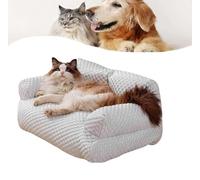 Glenmi Sofá refrescante for Perros: Nido de Seda Helada for tu Amigo Peludo: diseño a Prueba de presión con sueño termorregulado y cálido en Invierno, Transpirable en Verano(Gris,M)