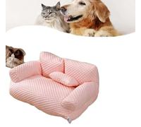 Glenmi Sofá refrescante for Perros: Nido de Seda Helada for tu Amigo Peludo: diseño a Prueba de presión con sueño termorregulado y cálido en Invierno, Transpirable en Verano(Pink,L)