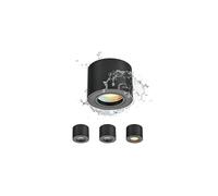 Gleonlux Foco LED empotrable para techo, IP44, negro, regulable, 80 x 60 mm, foco empotrable de 5 W, módulo CCT LED, 230 V, 3000 K/4000 K/6500 K, 4 unidades, color negro