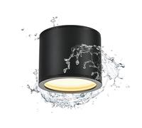 Gleonlux Foco LED Interior Negro GX53, Aplique Techo IP44, Superficie Impermeable, Aluminio Ø82x67mm, para Baño Balcón (Bombilla No Incluida)