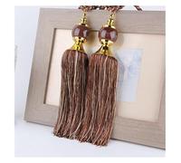 GLETSF 1 Pieza de alzapaños de Cortina con borlas, alzapaños de Cortina con borlas y Bolas de Cristal, Sujetadores de Cuerda para Cortinas con Flecos, Hebilla para Cortinas, Acc,Brown