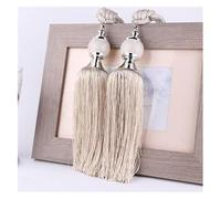 GLETSF 1 Pieza de alzapaños de Cortina con borlas, alzapaños de Cortina con borlas y Bolas de Cristal, Sujetadores de Cuerda para Cortinas con Flecos, Hebilla para Cortinas, Acc,Beige