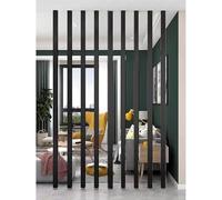GLETSF 10 Pack Adjustable Wooden Room Divider - Floor To Ceiling Slats, 80-230 Cm Tall Partition Screen, No Drill Fitting For Home, Office, Entryway Separation & Decor-One Color-H-200cm/6.6ft