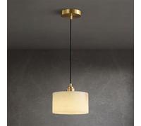 GLETSF All Copper Natural Marble Chandelier, Bedroom Marble Chandelier, Bedside Cabinet, Single Head, Porch Balcony Dining Room Pendant Lamp