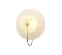 GLETSF Antique Brass Wall Sconce Clear Glass Wall Lamp Round Wall Light Fixture, Circular Modern Wall Mount Lights Gold Copper Wall Lamps For Bedroom Living Room Hallway G9