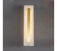 GLETSF Apliques De Mármol Natural, Apliques De Pared De Alabastro Posmoderno, Lámparas De Tocador De Baño para Interiores, Iluminación De Latón para Escaleras, Baño, Sala De EST-Rectangle-L