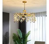 GLETSF Ceiling Lights, Full Copper Iron Light Luxury Crystal Chandelier, Colorful Flower Pendant Light, High End Chandelier, Living Room Dining Room Ceiling Hanging Ceiling Hang