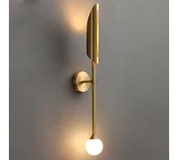 GLETSF Ceiling Lights,Nordic Copper Gold Wall Light, Iron Bulk with Frosted Glass Lampshade, Modern Wall Mounted Lamp Brushed Brass Sconce Indoor Vintage Wall Lighting For Mirro