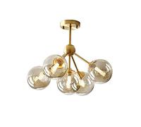 GLETSF Ceiling Lights, Traditional Sputnik Chandelier 5 Lights Brushed Brass Chandelier Mid Century Pendant Light Gold Ceiling Light Fixtures Compatible with Hallway Bar Kitchen-Copper-44.5 * 36cm