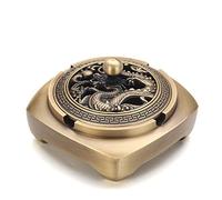 GLETSF Cenicero/Cenicero De Escritorio, Creativo Y Moderno, De Cobre Puro Chino, para El Hogar, La Sala De Estar Y La Oficina, con Tapa, Artesanías, Decoración, Regalos. Cenicer