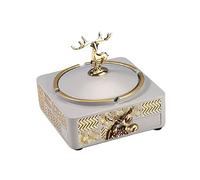 GLETSF Ceniceros Cenicero De Resina con Tapa para Exteriores, Coche, Casa, Mesa De Centro, Oficina, Escritorio, Cenicero Cuadrado Bellamente Decorado, B Pequeña Sorpresa-A-Mittel