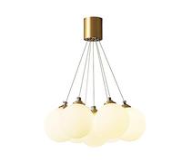 GLETSF Chandelier Dining Room Chandelier Nordic All Copper Living Room Magic Beans Bubble Glass Chandeliers Personalized Simple Children's Room Bedroom Balloon Pendant Light-7 Heads-triAcolor Light