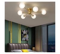 GLETSF Copper Led Ceiling Chandelier For Living Room Bedroom Dining Room Kitchen Modern Luxury Simple Style Gold Lamp G9 Ceiling Light-Warm Light-6 Head