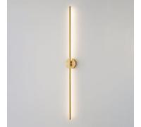 GLETSF Copper Long Strip Wall Light, Ultra Thin Linear Wall Sconce, Flute Brass Wall Lamp with Silicone Shade, Modern Led Wall Lights, Hallway Decorative Lighting Wall Lamps, 3 -Middle-105CM