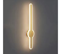 GLETSF Copper Long Strip Wall Sconce, Ultra-Thin Brass Wall Lamp with Black Finish, Linear Hallway Wall Light, Modern Led Wall Lamps - 3 Color Mode, Background Wall Lighting Wal-Brass-102CM