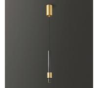 GLETSF Copper Long Tube Pendant Light, Ultra-Thin Brass Hanging Lamp with Suitable Finish, Bedside Suspension Lamps, Modern Led Chandelier - 3W, Bar Counter Decorative Lighting