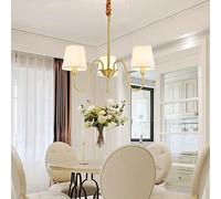 GLETSF Copper Pendant Lights Fabric Chandelier Cloth Lampshade Hanging Lamp Fixture Nordic Europe Kitchen Island Dining Rooms Living Room Droplights-A-3Alights