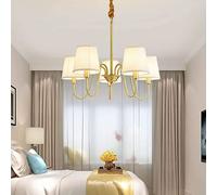 GLETSF Copper Pendant Lights Fabric Chandelier Cloth Lampshade Hanging Lamp Fixture Nordic Europe Kitchen Island Dining Rooms Living Room Droplights-A-5Alights