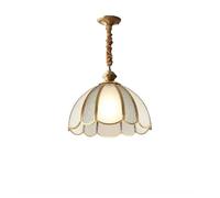 GLETSF European Classical Luxury Copper Art Chandelier Living Room Dining Room Bedroom Frosted Glass Pendant Lights-One Color-26CM