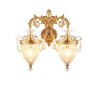 GLETSF European H65 Copper Crystal Wall Lamp Bedroom Bedside Lamp French Living Room Aisle Corridor Staircase Lights,Chandelier Lamps-One Color-2lights