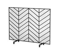 GLETSF Fire Spark Guard, Simple Golden Fireplace Partition with Net Fire Screen Household Floor Screen Fireplace Front Decorative Guardrail Wrought Iron Panel,Living Room Fire P-Gold