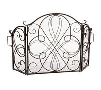 GLETSF Fireplace Screen?Black Made Old Living Room Fireplace Door Partition with Mesh Fireplace Cover Cover,Black-Gold