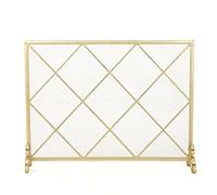 GLETSF Fireplace Screen Fireplace Cover Large Screen Fireplace Screen Wrought Iron Fireplace Spark Screen Partition Screen Fence Fire Screen Fireplace Screens Decorative-Gold
