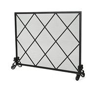 GLETSF Fireplace Screen Fireplace Cover Large Screen Fireplace Screen Wrought Iron Fireplace Spark Screen Partition Screen Fence Fire Screen Fireplace Screens Decorative-Black