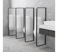 GLETSF Glass Room Divider Office Partition Tempered Glass Panels Table Dividers Panels Partitions,Black Glass Urinal Partition, Bathroom Divider, Toilet, Creative Space Separato-Black-120cmx40cm
