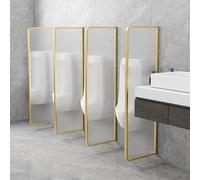 GLETSF Glass Room Divider Office Partition Tempered Glass Panels Table Dividers Panels Partitions,Black Glass Urinal Partition, Bathroom Divider, Toilet, Creative Space Separato-Golden-120cmx40cm