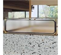 GLETSF Glass Room Divider Office Partition Tempered Glass Panels Table Dividers Panels Partitions,Decorative Room Dividers For Dining Areas Elevated Work Surface Striped Glass 2-Black-31.4x11.8in