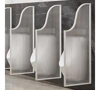 GLETSF Glass Room Divider Office Partition Tempered Glass Panels Table Dividers Panels Partitions,Frosted Glass Urinal Partition Privacy Screen For Men's Restroom In Public Spac-Wei?-1 Stück