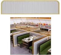 GLETSF Glass Room Divider Office Partition Tempered Glass Panels Table Dividers Panels Partitions,Gold Desk Privacy Partition Glass Divider Half Wall For Workstations Low Fence -Gold-100x25cm