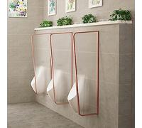 GLETSF Glass Room Divider Office Partition Tempered Glass Panels Table Dividers Panels Partitions,Men's Urinal Privacy Screen Wallmounted Divider Stainless Steel Frame with Glas-Rose Gold-2 Piece Set