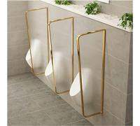 GLETSF Glass Room Divider Office Partition Tempered Glass Panels Table Dividers Panels Partitions,Premium For Toilets - 3-Piece Urinal Divider with Modern Rose Gold Wrought Iron-Gold-3Pcs