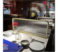 GLETSF Glass Room Divider Office Partition Tempered Glass Panels Table Dividers Panels Partitions,Striped Glass Divider For Dining Areas - 30X110Cm Raised Screen Partition Wall