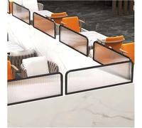 GLETSF Glass Room Divider Office Partition Tempered Glass Panels Table Dividers Panels Partitions,Striped Glass Room Dividers For Dining Areas & Restaurants 30/50 Cm Low Fence &-Black-30x110cm