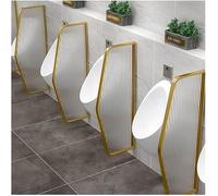 GLETSF Glass Room Divider Office Partition Tempered Glass Panels Table Dividers Panels Partitions,Urinal Privacy Partition Toilet Divider Tempered Glass Panel Stainless Steel Fr-Gold-b-42x110 cm