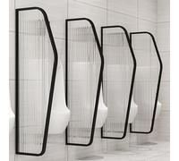 GLETSF Glass Room Divider Office Partition Tempered Glass Panels Table Dividers Panels Partitions,Urinal Privacy Partition 120X40 Cm Toilet Screen with Stainless Steel Frame & T-A-120x40cmx1pcs