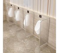 GLETSF Glass Room Divider Office Partition Tempered Glass Panels Table Dividers Panels Partitions,Waterproof Urinal Partition Panel For Hotel/Public Restrooms - Tempered Glass &-Silver-1Pcs