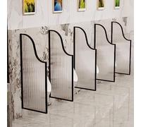 GLETSF Glass Room Divider Office Partition Tempered Glass Panels Table Dividers Panels Partitions,Wallmounted Urinal Partition Privacy Screen For Men's Urinals Frosted Glass Pan-Black-Partition*1